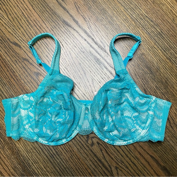 Cacique Intimates & Sleepwear Cacique Blue Lace Unlined Underwire